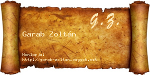 Garab Zoltán névjegykártya
